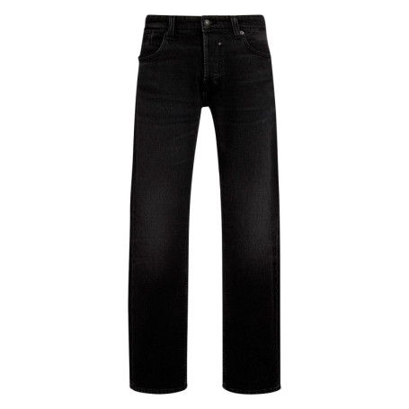 Jean noir uni avec une coupe droite et des...