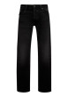 Thumbnail Jean noir uni avec une coupe droite et des passants pour ceinture à la taille