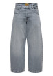 Thumbnail Jean en coton gris avec une coupe wide leg muni d'un zip et d'un bouton