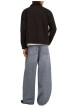 Thumbnail Jean en coton gris avec une coupe wide leg muni d'un zip et d'un bouton - Image 4