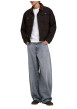 Thumbnail Jean en coton gris avec une coupe wide leg muni d'un zip et d'un bouton - Image 5