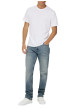 Thumbnail Jean bleu en coton bleu avec une coupe droite muni d'un zip et d'un bouton - Image 3