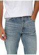 Thumbnail Jean bleu en coton bleu avec une coupe droite muni d'un zip et d'un bouton - Image 6