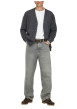 Thumbnail Jean gris en coton avec une coupe wide leg muni d'un zip et d'un bouton - Image 3