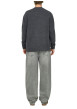 Thumbnail Jean gris en coton avec une coupe wide leg muni d'un zip et d'un bouton - Image 4