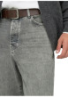 Thumbnail Jean gris en coton avec une coupe wide leg muni d'un zip et d'un bouton - Image 6