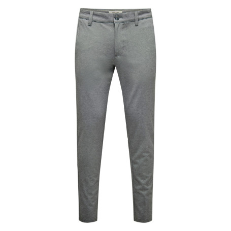 Pantalon chino gris uni avec une coupe slim...