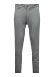 Thumbnail Pantalon chino gris uni avec une coupe slim muni d'un zip et d'un bouton