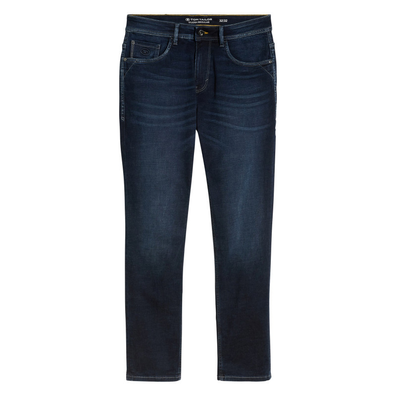 Tom Tailor - Jean En Coton Nuit à Coupe Droite Pourvu De Multiples Poches - Bleu Foncé Tom Tailor - Jean En Coton Nuit à Coupe Droite Pourvu De Multiples Poches - Bleu Foncé