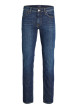 Thumbnail Jean en coton indigo uni avec une coupe droite et une taille basse