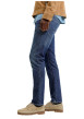Thumbnail Jean en coton indigo uni avec une coupe droite et une taille basse - Image 4