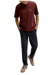 Thumbnail Pantalon chino marine à rayures blanches avec une coupe slim - Image 3