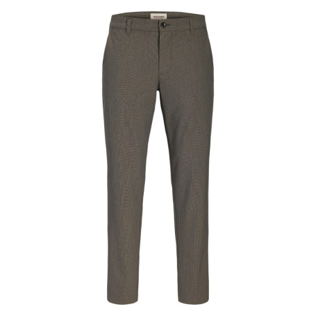 Pantalon chino taupe uni avec une coupe slim et...