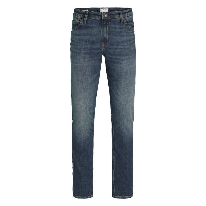 Premium - Jean En Coton Indigo Uni Avec Une Coupe Droite Et Une Taille Basse - Bleu Foncé Premium - Jean En Coton Indigo Uni Avec Une Coupe Droite Et Une Taille Basse - Bleu Foncé