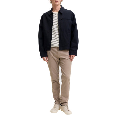 Pantalon chino en coton beige uni avec une...