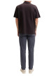 Thumbnail Pantalon chino en coton marine uni avec une coupe slim et une taille basse - Image 2
