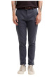 Thumbnail Pantalon chino en coton marine uni avec une coupe slim et une taille basse - Image 6