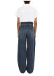 Thumbnail Jean en coton ardoise uni avec une coupe droite et une sangle à la taille - Image 4
