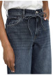 Thumbnail Jean en coton ardoise uni avec une coupe droite et une sangle à la taille - Image 5