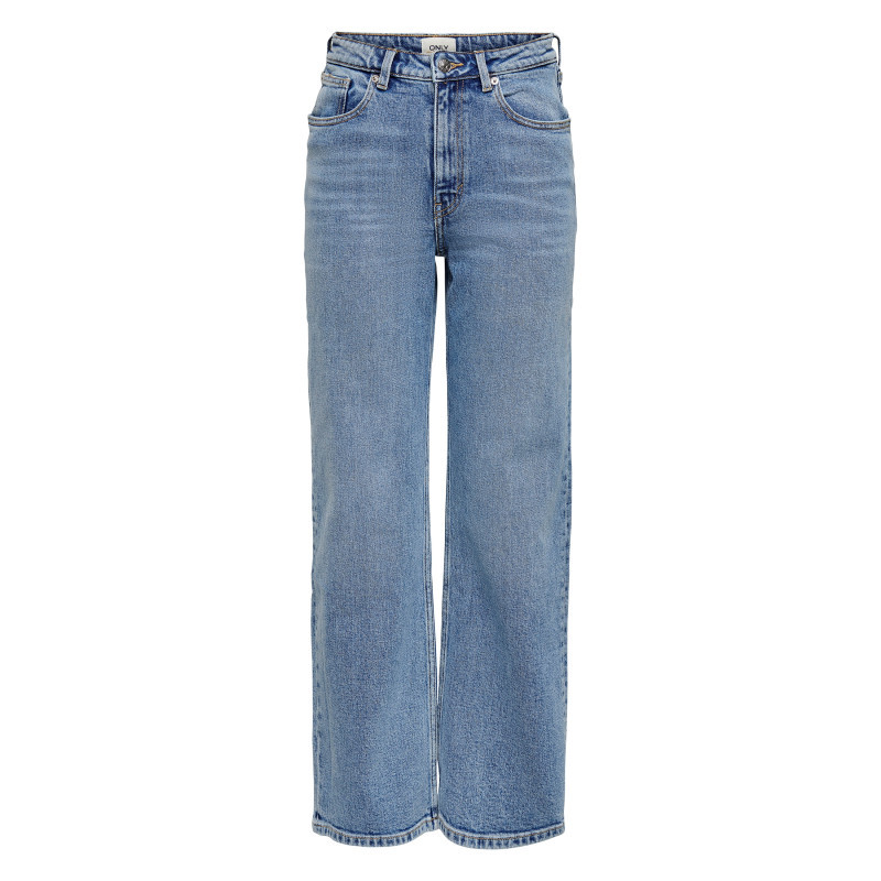 Only - Jean En Coton Bleu Uni Avec Une Coupe Bootcut Et Des Poches Plaquées à L'arrière - Bleu Only - Jean En Coton Bleu Uni Avec Une Coupe Bootcut Et Des Poches Plaquées à L'arrière - Bleu