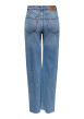 Thumbnail Jean en coton bleu uni avec une coupe bootcut et des poches plaquées à l'arrière - Image 2