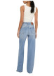 Thumbnail Jean en coton bleu uni avec une coupe bootcut et des poches plaquées à l'arrière - Image 4