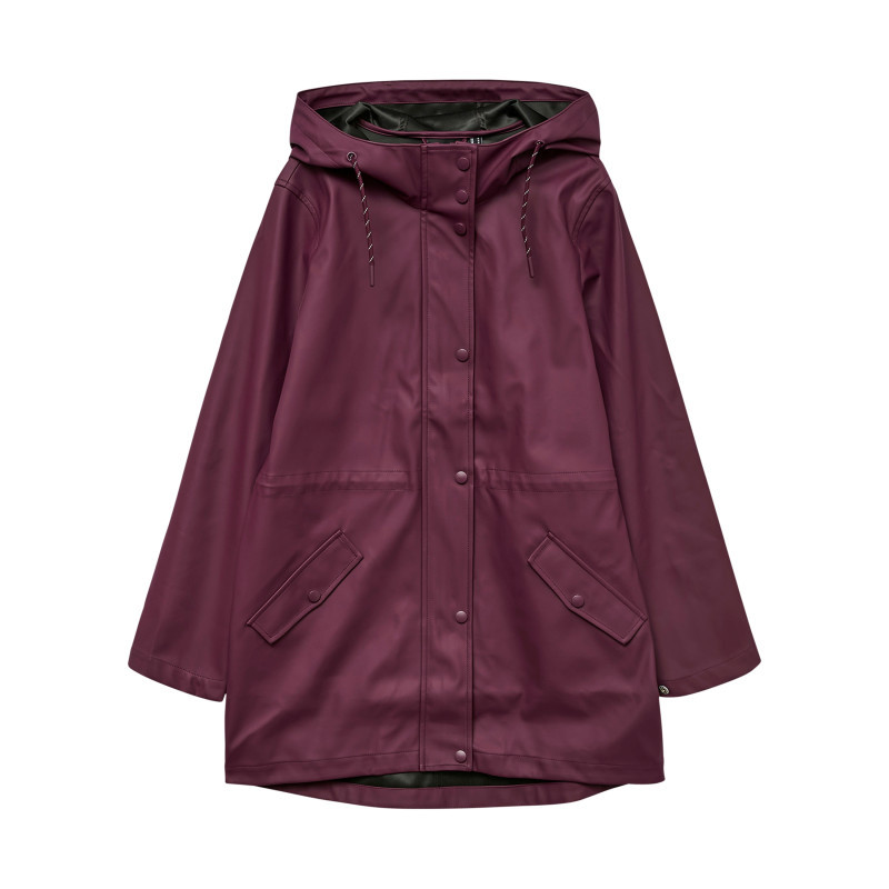 Vero Moda Curve - Imperméable Ciré Bordeaux à Coupe Droite Pourvu D'un Col à Capuche - Rouge Foncé Vero Moda Curve - Imperméable Ciré Bordeaux à Coupe Droite Pourvu D'un Col à Capuche - Rouge Foncé