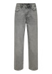 Thumbnail Jean gris en coton avec une coupe wide leg muni d'un zip et d'un bouton