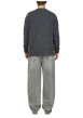 Thumbnail Jean gris en coton avec une coupe wide leg muni d'un zip et d'un bouton - Image 4