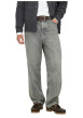 Thumbnail Jean gris en coton avec une coupe wide leg muni d'un zip et d'un bouton - Image 5