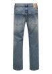 Thumbnail Jean bleu en coton bleu avec une coupe droite muni d'un zip et d'un bouton - Image 2