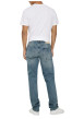 Thumbnail Jean bleu en coton bleu avec une coupe droite muni d'un zip et d'un bouton - Image 4