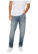 Thumbnail Jean bleu en coton bleu avec une coupe droite muni d'un zip et d'un bouton - Image 5