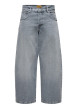 Thumbnail Jean en coton gris avec une coupe wide leg muni d'un zip et d'un bouton