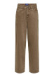 Thumbnail Jean en coton camel uni avec une coupe droite muni d'un zip et d'un bouton