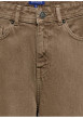 Thumbnail Jean en coton camel uni avec une coupe droite muni d'un zip et d'un bouton - Image 3