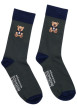 Thumbnail Chaussettes hautes vertes avec bord bleu marine et à imprimé