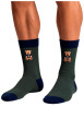 Thumbnail Chaussettes hautes vertes avec bord bleu marine et à imprimé - Image 2