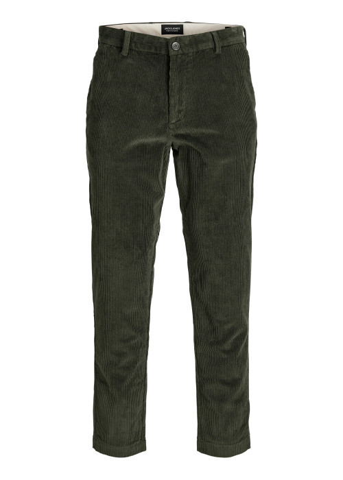 Pantalon chino en coton biologique sapin uni...