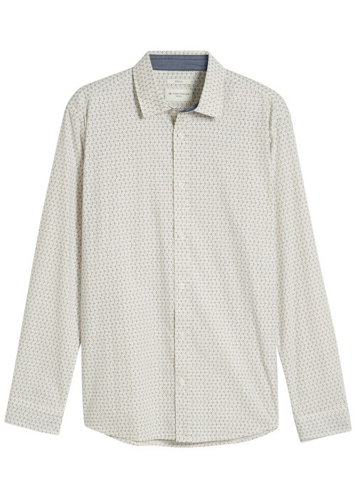 Chemise en coton blanche à coupe droite pourvu d'un col à revers