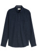 Thumbnail Chemise en coton marine à coupe droite pourvue d'un col à revers