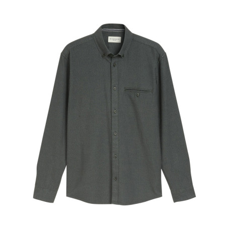 Chemise en coton kaki à coupe droite pourvue...