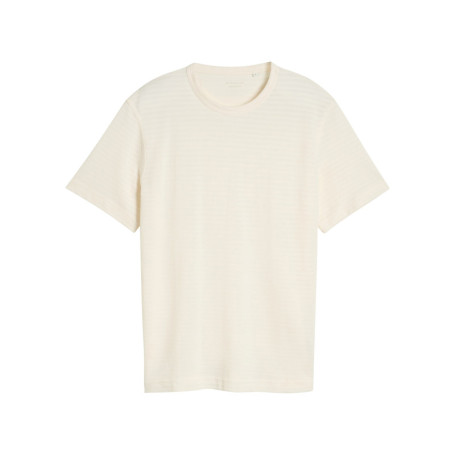 T-shirt en coton écru à coupe droite pourvu...