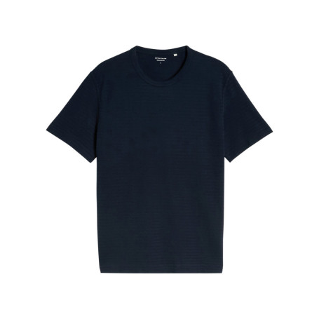 T-shirt en coton marine à coupe droite pourvu...