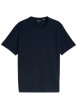 Thumbnail T-shirt en coton marine à coupe droite pourvu d'un motif à rayures