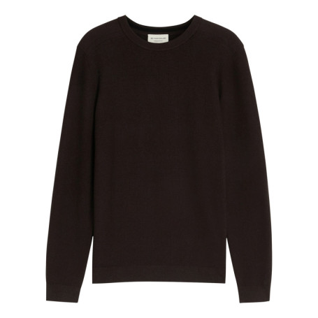 Pull en coton brun à coupe ajustée pourvu d'un...