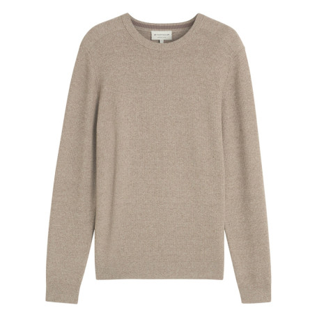 Pull en coton beige à coupe ajustée pourvu d'un...