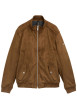 Thumbnail Blouson brun à coupe ajustée pourvu d'un col montant et de manches longues