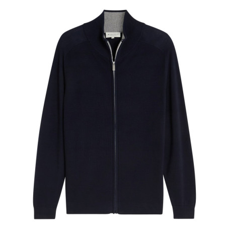 Gilet en coton marine à coupe ajustée pourvu...