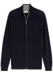 Thumbnail Gilet en coton marine à coupe ajustée pourvu d'un col montant